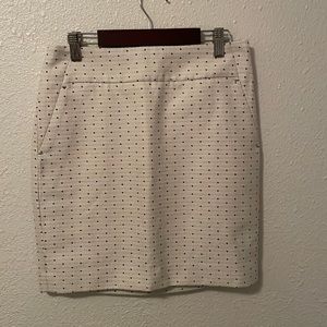Ann Taylor white with black pooka dot skirt